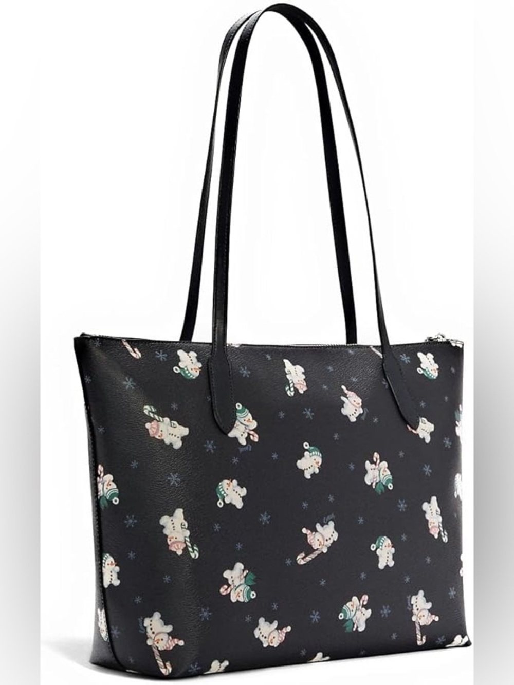 Coach Zip Top Tote Bag With Snowman Print - Picture 13 of 13